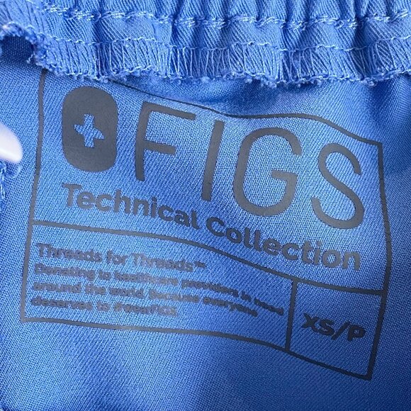 Figs Womens XS Blue Yola Skinny Cargo Scrub Pants Drawstring Waist - Picture 8 of 9